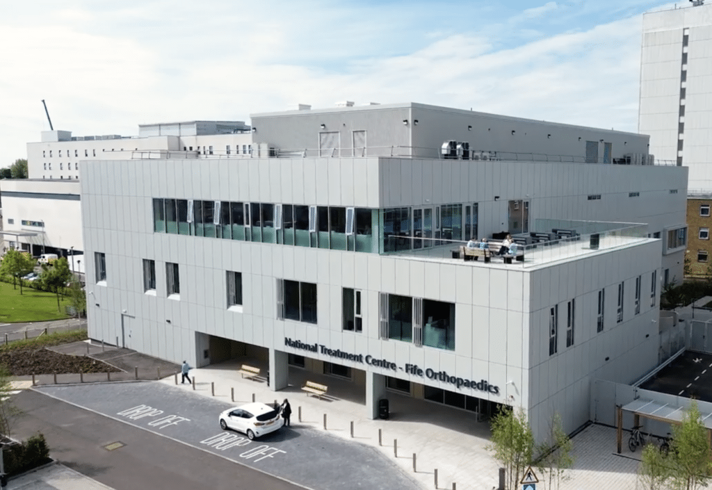 Exterior image of the NHS Fife Orthopaedics National Treatment Centre